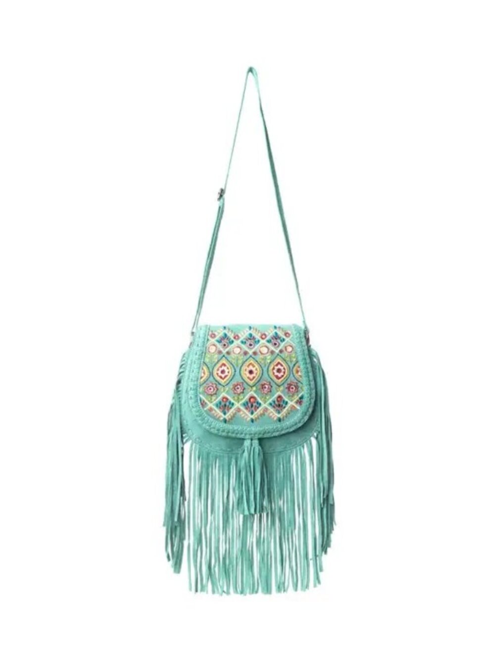 Myra Mojave Meadow Jade Turquoise Tulles BohoLeather Bag in Turquoise - Picture 5 of 8